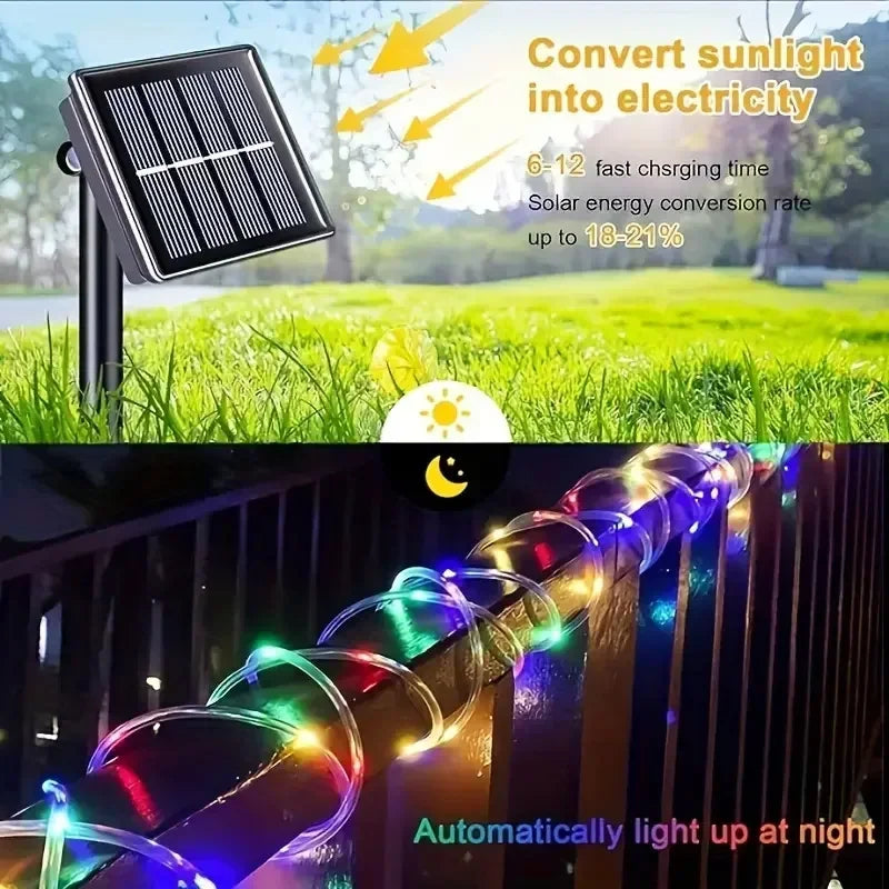 LED Solar String Lights 50/100LED Waterproof Rope Fairy Lights for Outdoor Garden and Patio Decor