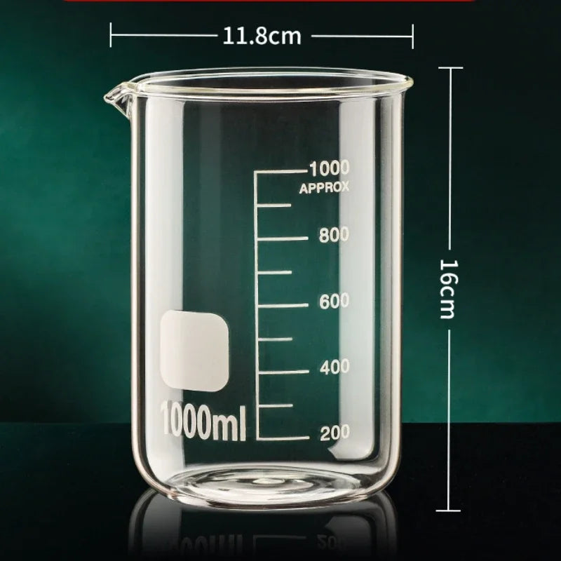 High Borosilicate Glass Measuring Cup Heat Resistant Clear Scale Beaker for Cooking Baking Kitchen