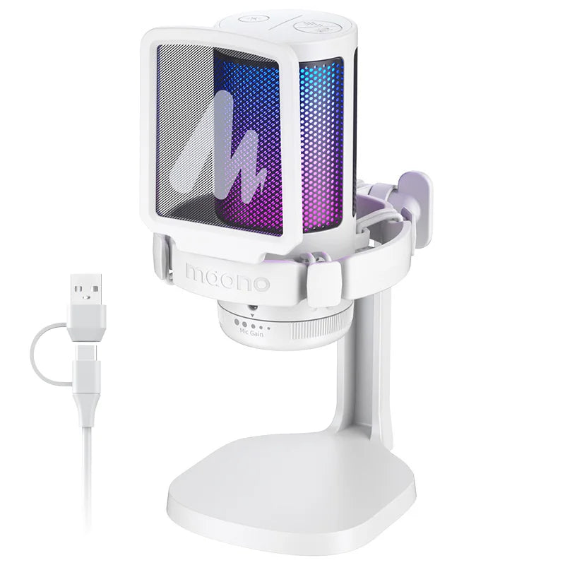 MAONO DGM20 RGB USB Gaming Microphone Condenser with Noise Reduction, Gain Control & One-Key Mute