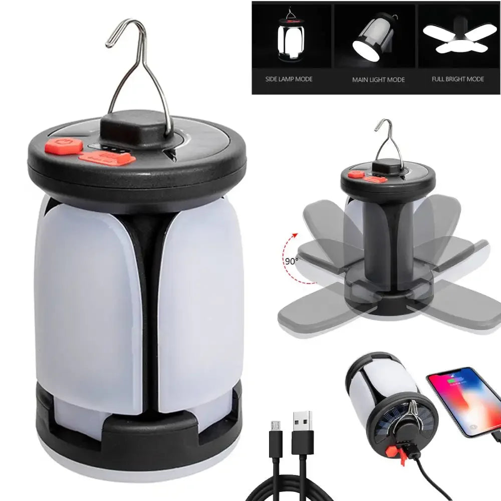 Rechargeable LED Camping Lantern – Folding Floodlight with 3 Light Modes for Outdoor Adventures