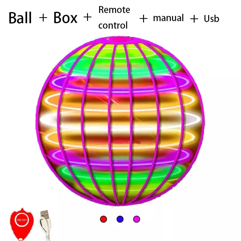 Flying Ball Toy - Hand Controlled Boomerang Drone with LED Lights Rechargeable Kids Gift
