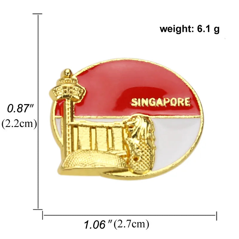 National Flags Enamel Pins Brooch Set – France, Spain, USA, UK, Italy, Canada, Dubai & More Gifts