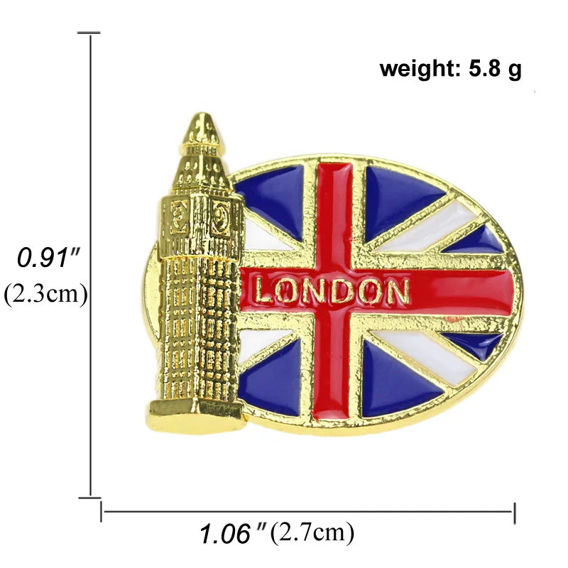 National Flags Enamel Pins Brooch Set – France, Spain, USA, UK, Italy, Canada, Dubai & More Gifts