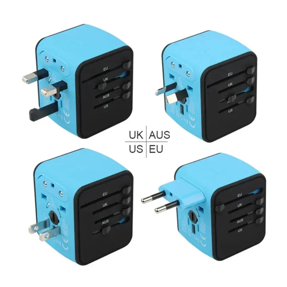 MELERY Universal Travel Adapter with 3 USB & Type-C Ports Fast Worldwide Plug Charger 200+ Countries