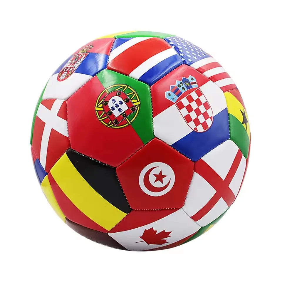Size 5 Football Durable PVC Training Ball Flag Design Outdoor Match Play On All Playing Surfaces