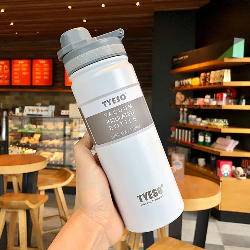 TYESO Stainless Steel Vacuum Thermos Bottle 530ml 750ml Insulated Travel Flask for Coffee