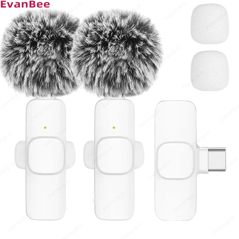 Wireless Lavalier Microphone for iPhone Android PC Camera Live Streaming Recording Audio