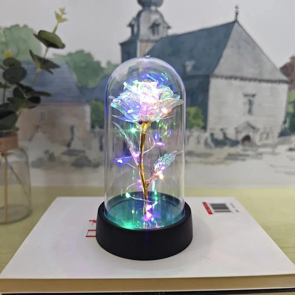 ETERNAL BLOOM Artificial Rose LED Light for Valentine’s Day, Weddings, Home Decor & Romantic Gifts