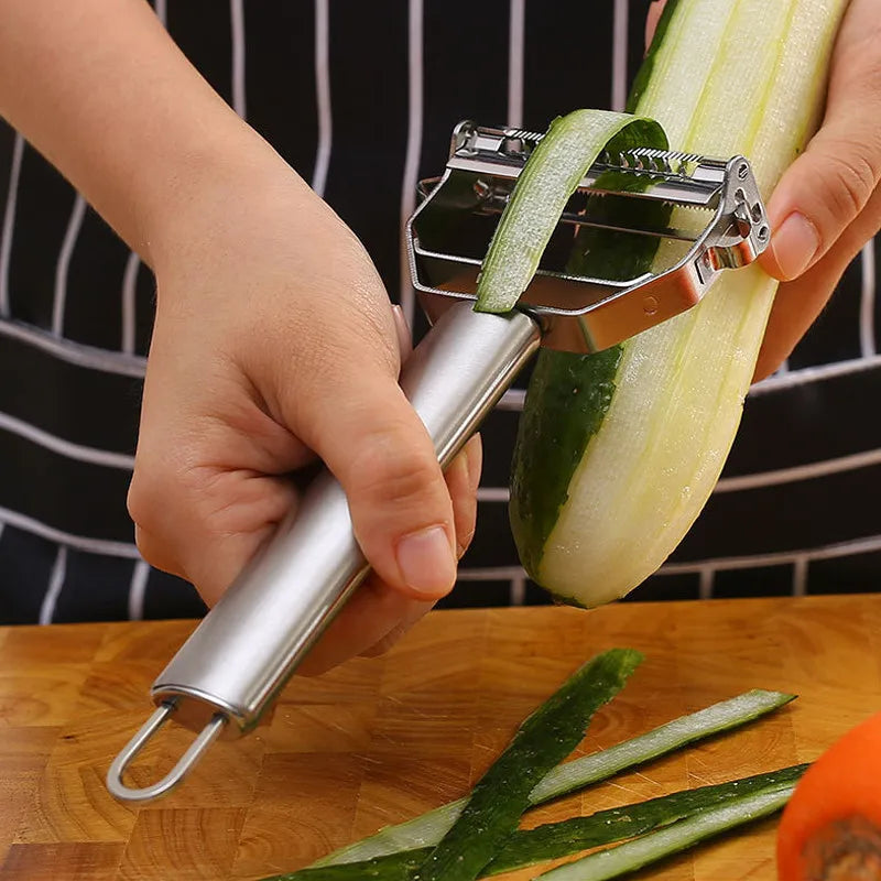 STAINLESS STEEL Double-Head Vegetable Peeler – Multifunction Fruit, Melon & Potato Peeler Tool