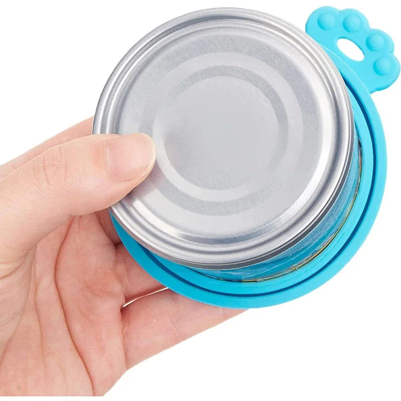 Reusable Silicone Pet Food Can Lid with Spoon | Dog & Cat Fresh Food Storage Tin Cover Seal