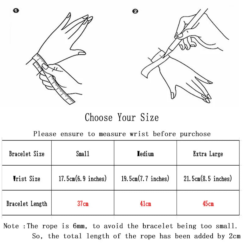 Male & Female Bohemian Rope Bracelet with Magnetic Clasp Surf Beach Adventure Style Bracelet