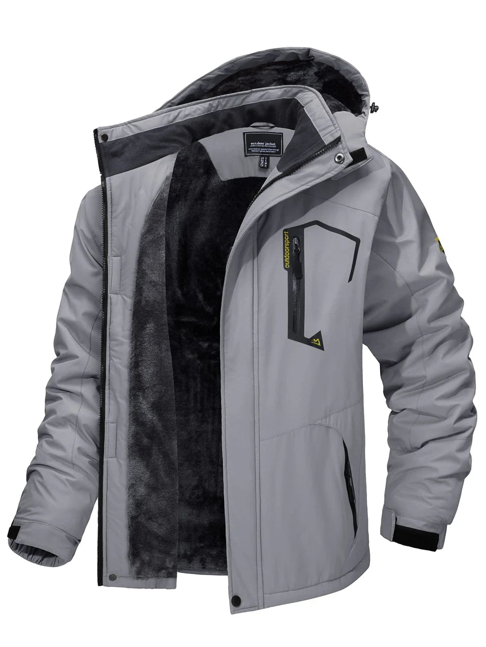 Mens Waterproof Fleece Lined Winter Hiking Jacket Snowboard Ski Coat Removable Hood Outdoor Wear