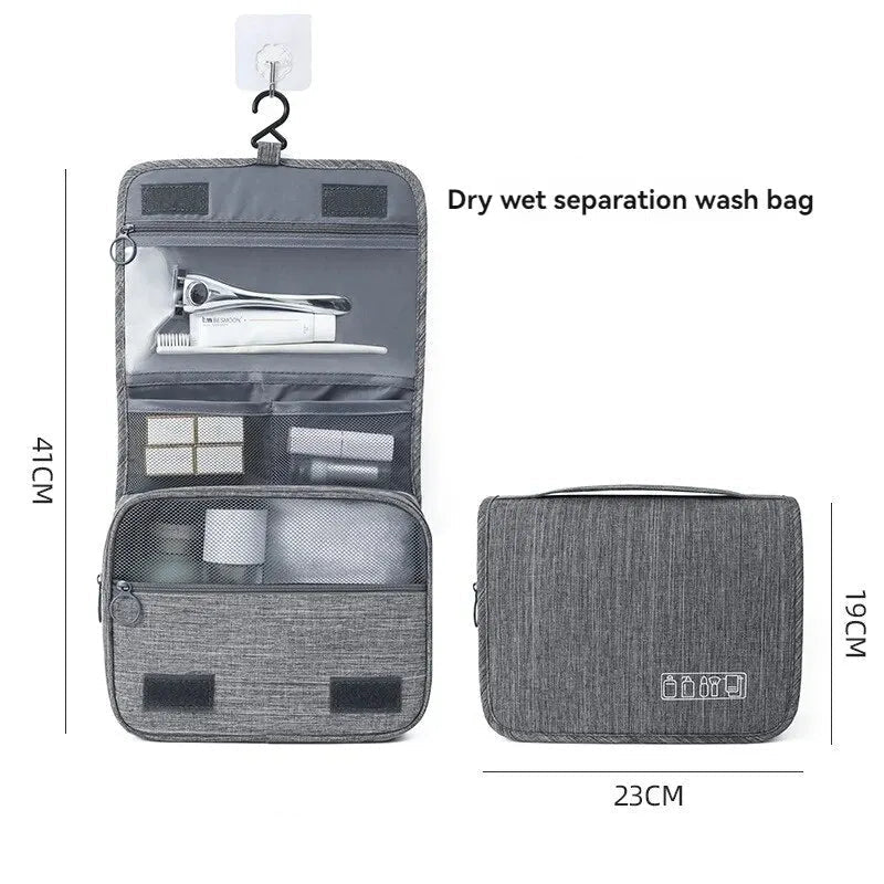 Foldable Hanging Toiletry Bag Organizer | Cosmetic Travel Bag for Business & Vacation Getaways
