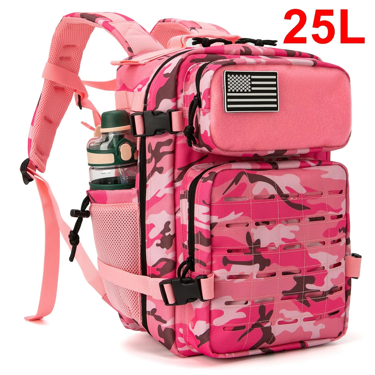 Tactical Backpack 25L or 45L Outdoor Survival Hiking Travel Rucksack Camping Bag with Bottle Holder