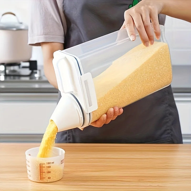 Airtight Rice Storage Containers with Measuring Cup Moisture Proof Grain Flour Storage Set