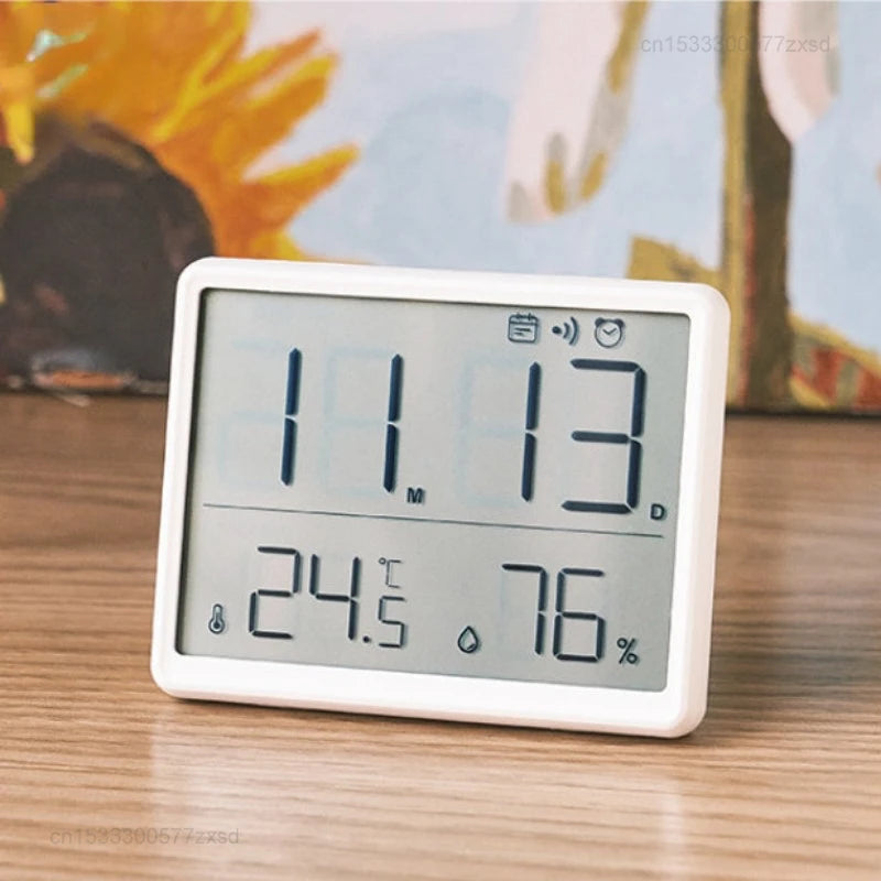 Digital Thermometer Hygrometer Indoor Temperature Humidity Monitor Clock Sensor Display Device
