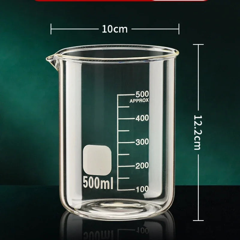 High Borosilicate Glass Measuring Cup Heat Resistant Clear Scale Beaker for Cooking Baking Kitchen