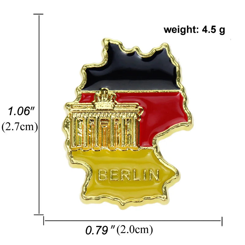 National Flags Enamel Pins Brooch Set – France, Spain, USA, UK, Italy, Canada, Dubai & More Gifts
