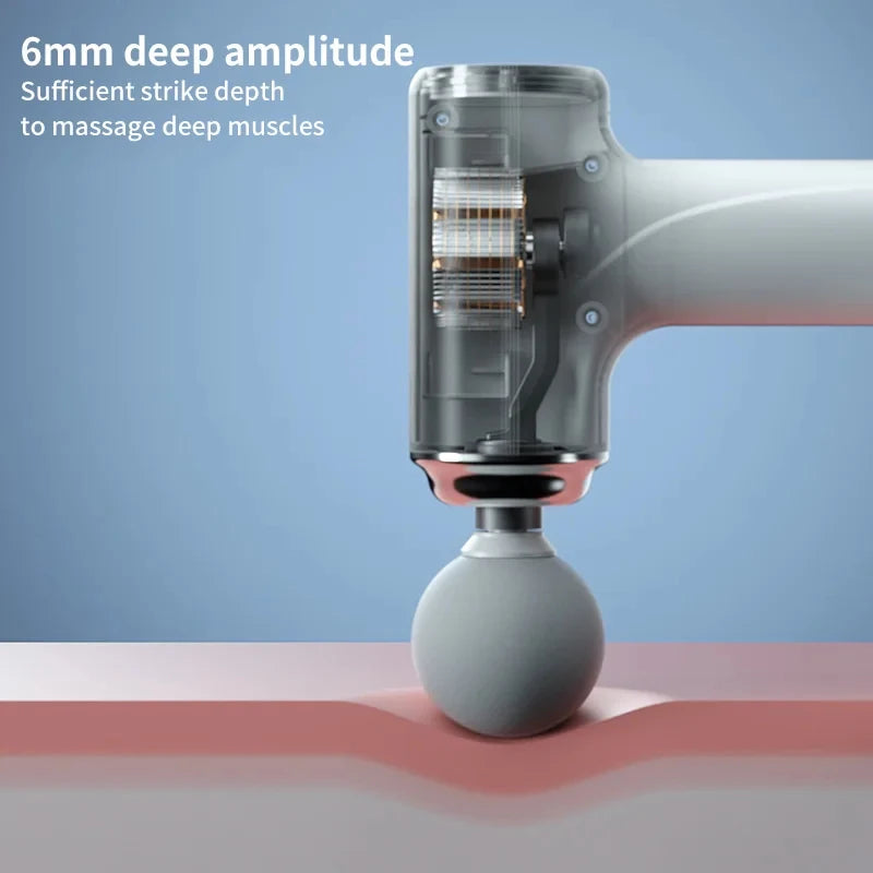 Portable AI Fascial Massage Gun Electric Percussion Massager with 4 Heads for Full Body Relaxation