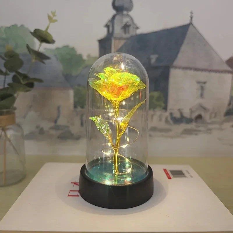 ETERNAL BLOOM Artificial Rose LED Light for Valentine’s Day, Weddings, Home Decor & Romantic Gifts