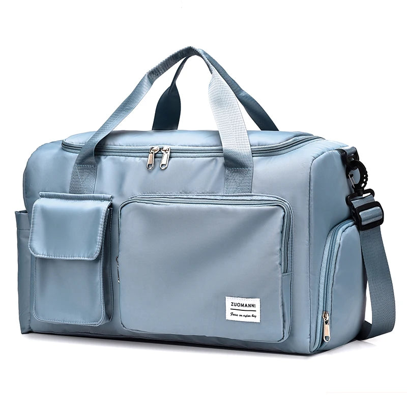 Carry on travel bag large capacity weekender overnight duffel with shoe compartment for women