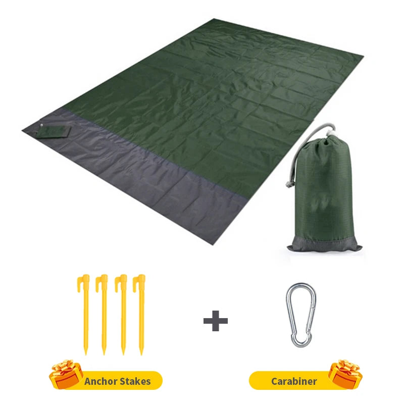 200x210cm Waterproof Beach Blanket Folding Camping Picnic Mat Lightweight Sandproof Outdoor