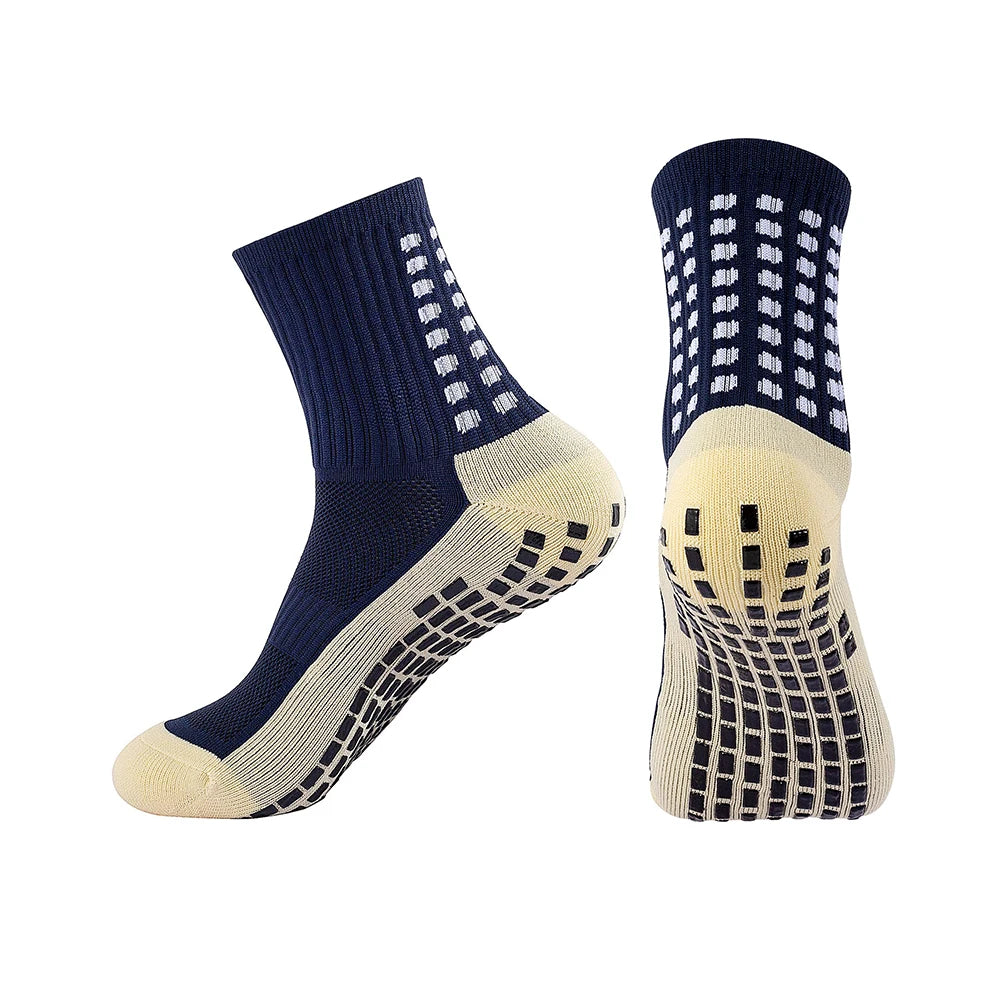 Non Slip Grip Sports Socks with Glue Dispenser Mid Calf Performance Socks for Training Fitness