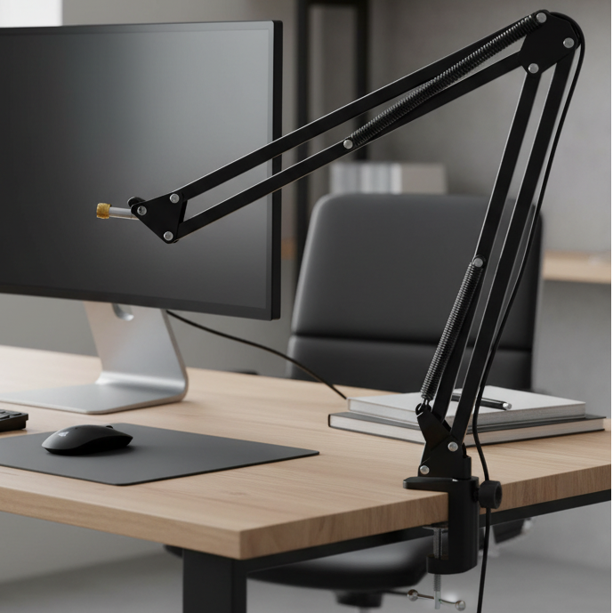 FIFINE Adjustable Microphone Boom Arm Stand for K688 USB XLR Dynamic Mic Suspension Scissor Arm Pro