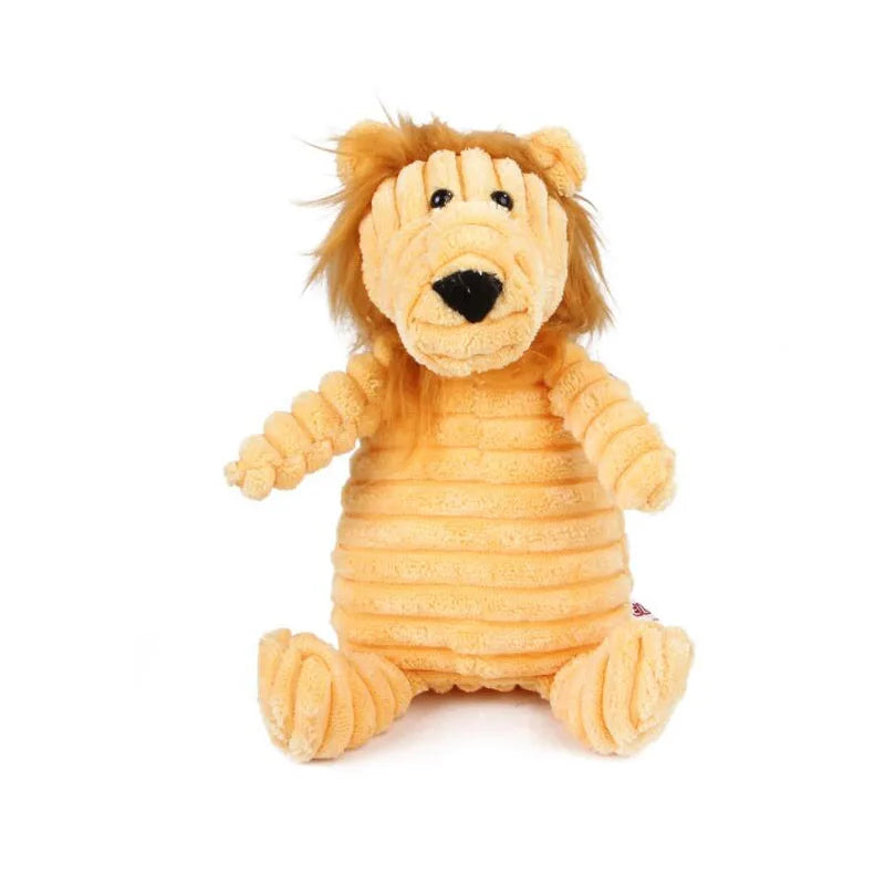 Corduroy Squeaky Dog Toy – Durable Chew Plush Animal Toy for Puppies, Small, Medium & Large Dogs