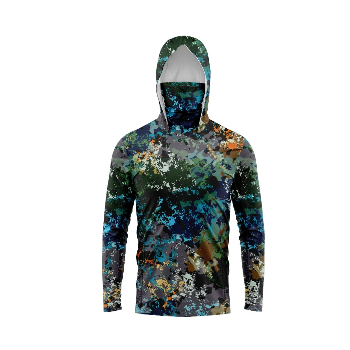 Men’s Hooded Long Sleeve Fishing Shirt UPF 50+ UV Protection Quick Dry Outdoor Apparel