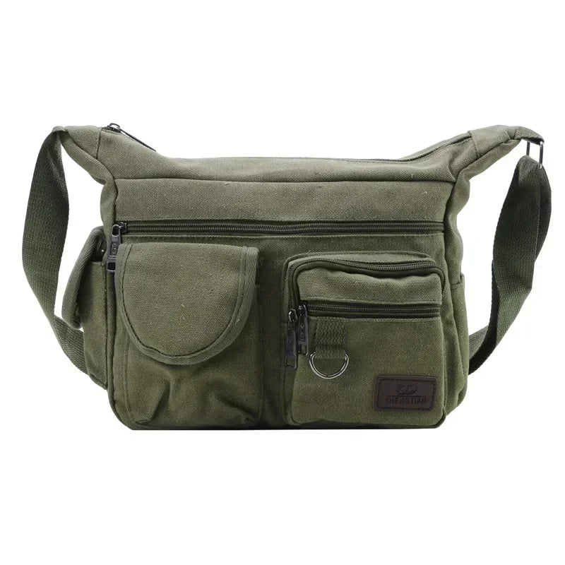 Casual Sling Bag Messenger Crossbody Shoulder Bag Unisex Travel Outdoor Vintage Canvas Tote