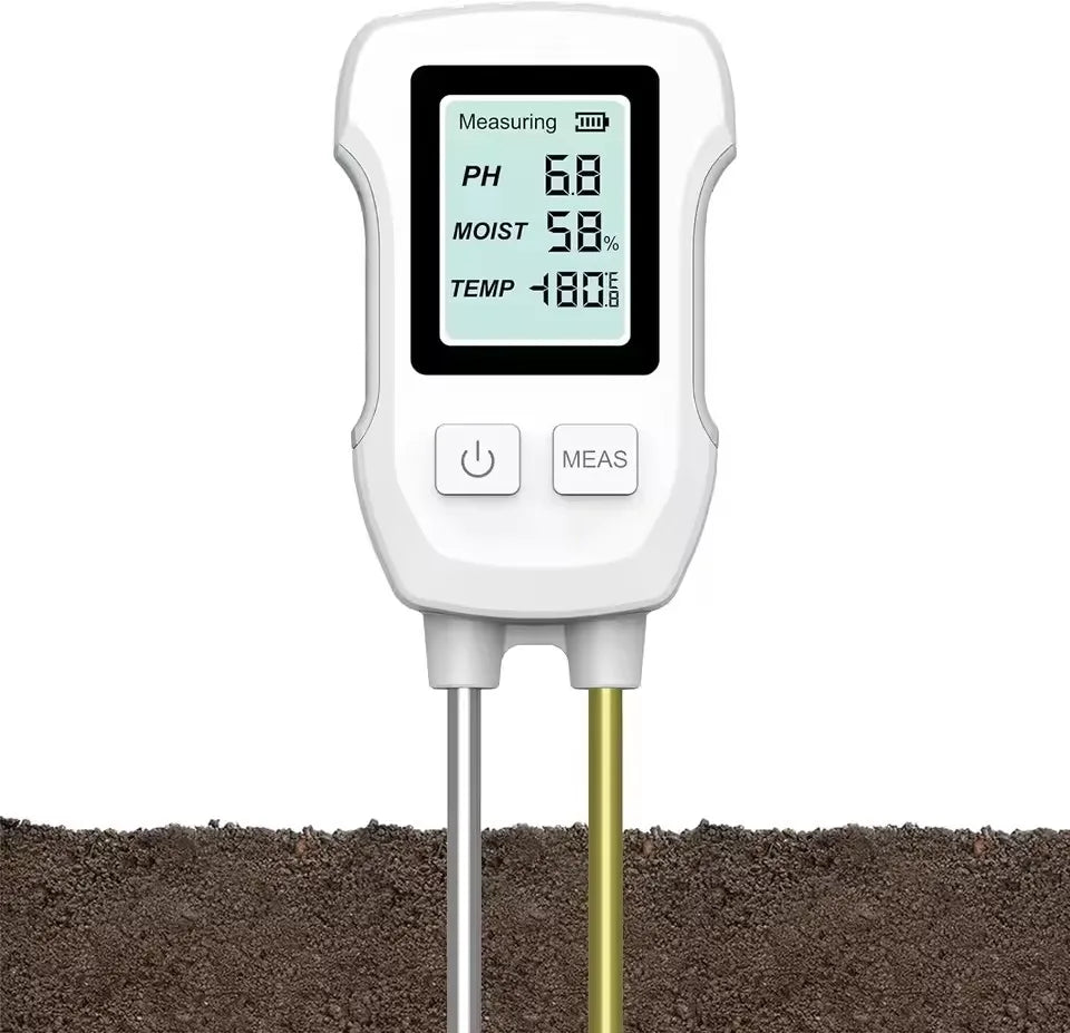 3 in 1 Digital Soil Tester PH Moisture Temperature Meter with LCD Backlight for Plants Garden Lawn