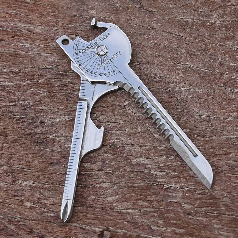 8-in-1 Multi-Tool Keychain for Camping & Survival Compact Utility Pliers Screwdriver Bottle Opener