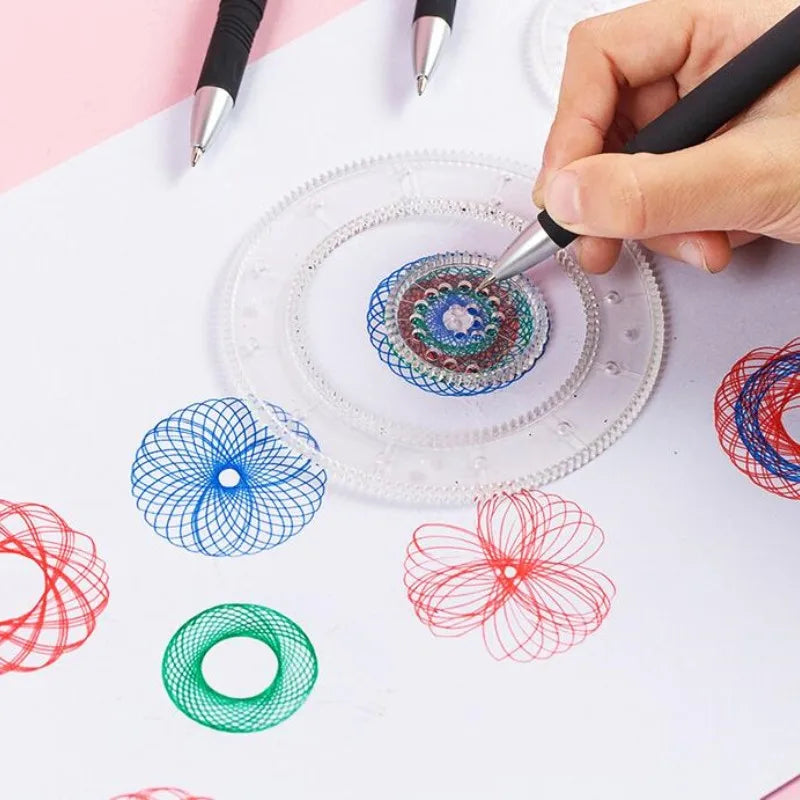 22 Piece Spirograph Ruler Drawing Toy Interlocking Gears Educational Art Pattern Set for Kids Adults