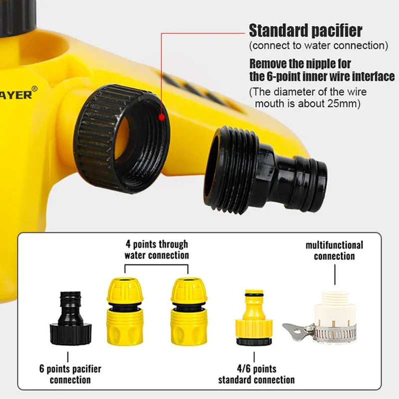 3-Arm 360° Rotating Garden Sprinkler System Adjustable Lawn Watering Irrigation Tool for Large Yards