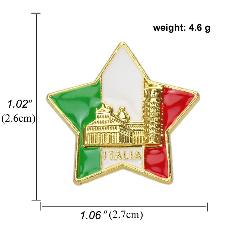 National Flags Enamel Pins Brooch Set – France, Spain, USA, UK, Italy, Canada, Dubai & More Gifts