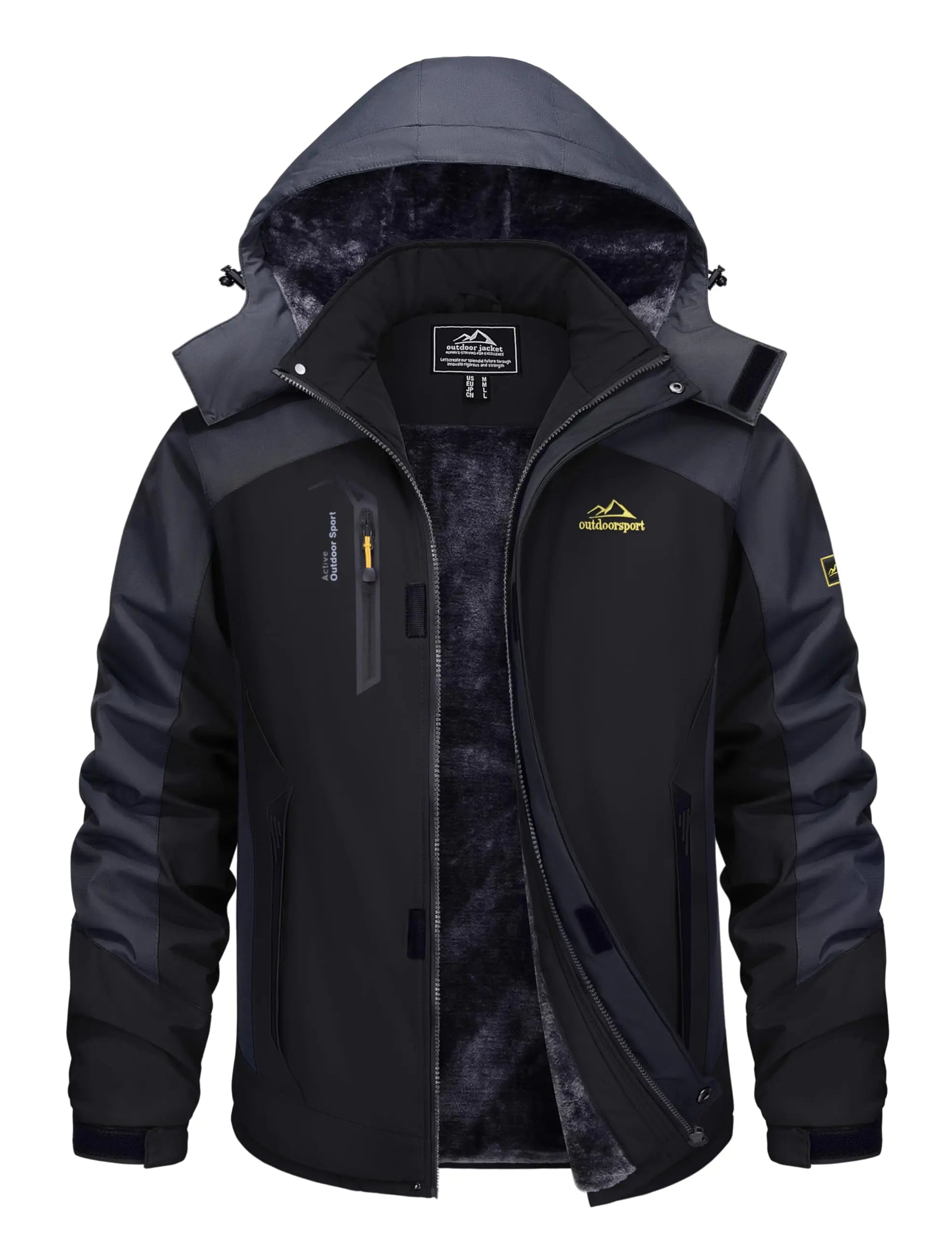 Mens Winter Ski Jacket Waterproof Fleece Lined Windproof Snowboard Hiking Coat Thermal Parka