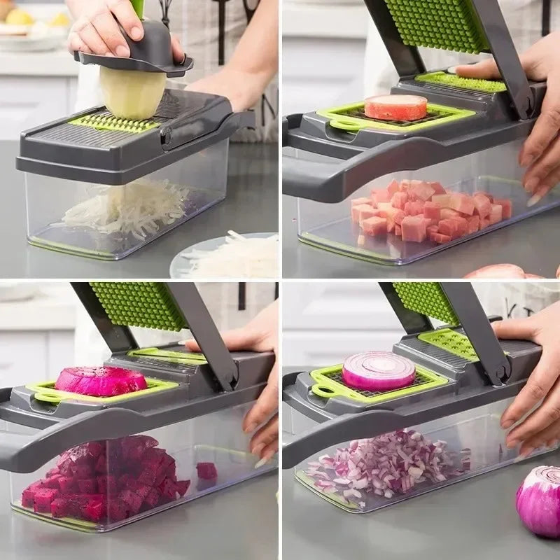 16-in-1 Multifunctional Vegetable Chopper & Slicer – Onion Dicer, Grater & Food Cutter Kitchen Tool