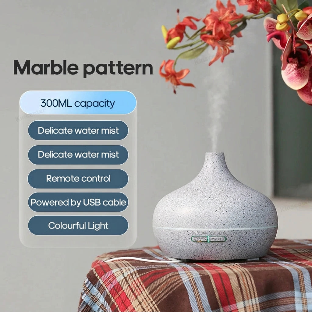 Wood Grain Essential Oil Diffuser 300ml USB Cool Mist Humidifier for Bedroom Home and Office