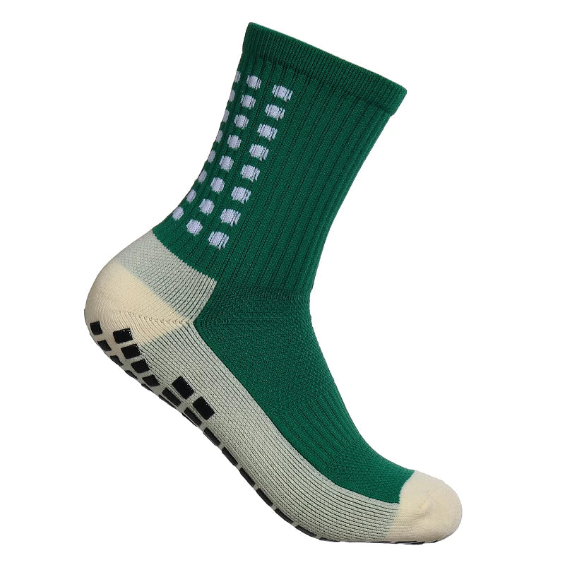 Non Slip Grip Sports Socks with Glue Dispenser Mid Calf Performance Socks for Training Fitness