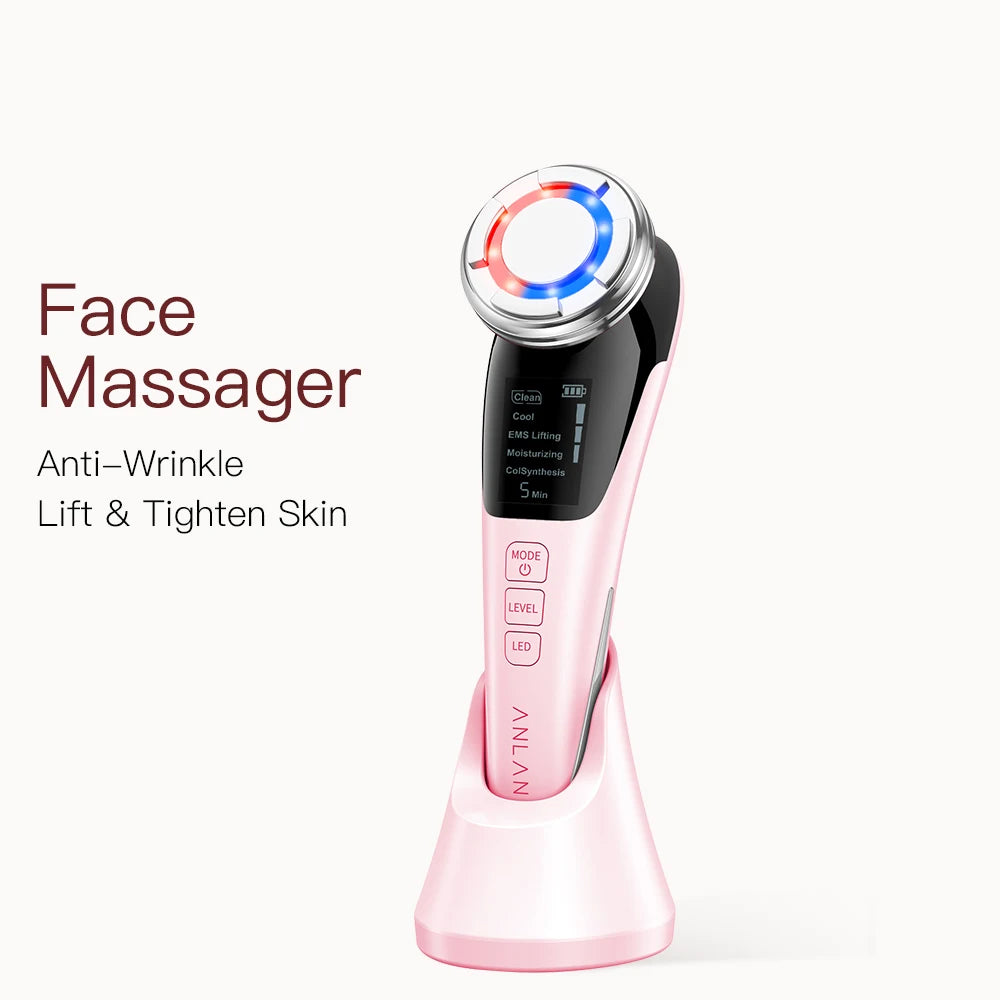 ANLAN EMS Facial Massager Microcurrent Face Lifting Deep Cleansing Beauty Device Hot Cold Therapy