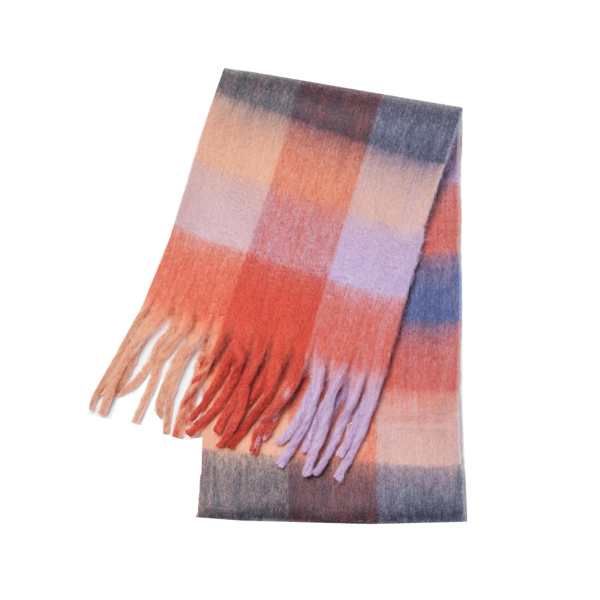 Women's Winter Cashmere Shawl & Warm Plaid Pashmina Scarf with Tassels – Stylish & Cosy