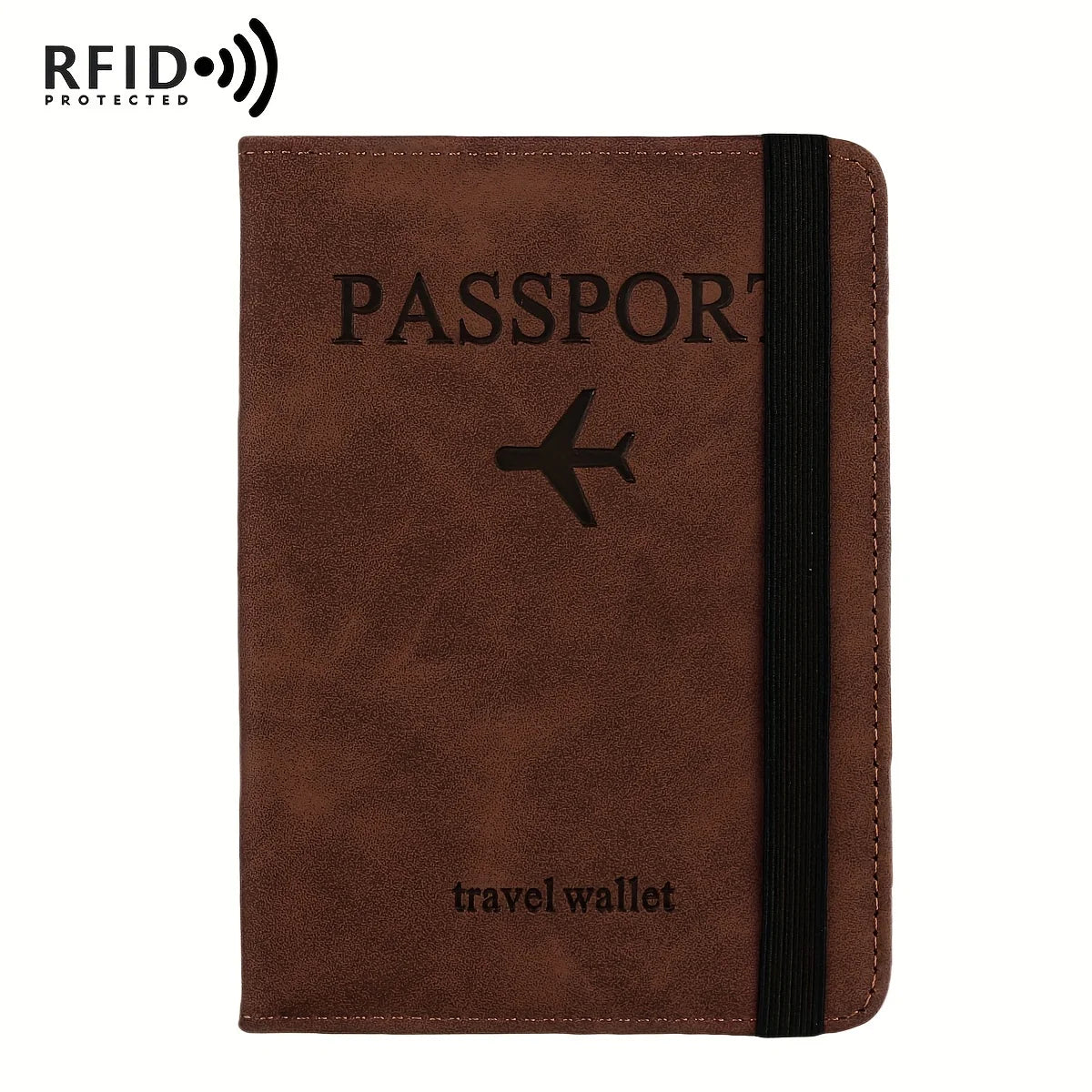 Retro PU Passport Holder RFID Blocking Travel Wallet with Card Slots Multi-Function Travel Organiser