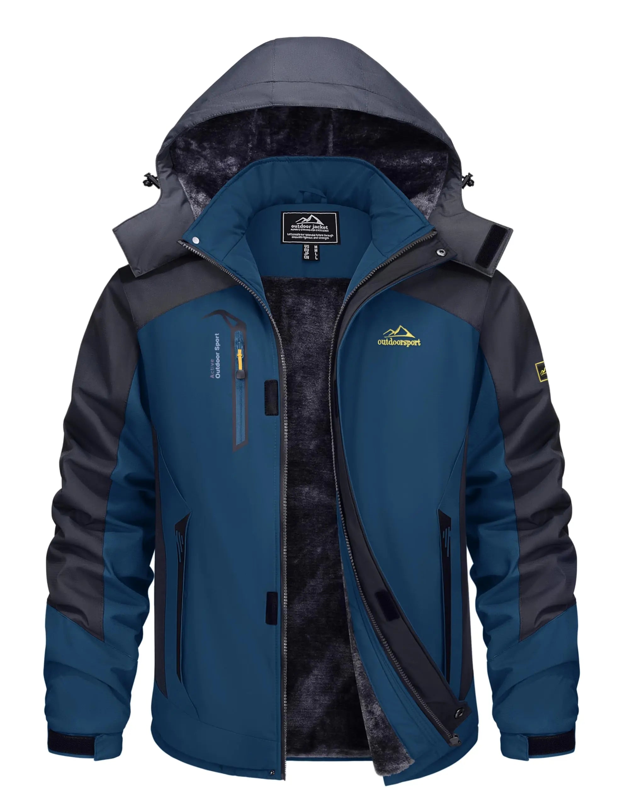 Mens Winter Ski Jacket Waterproof Fleece Lined Windproof Snowboard Hiking Coat Thermal Parka