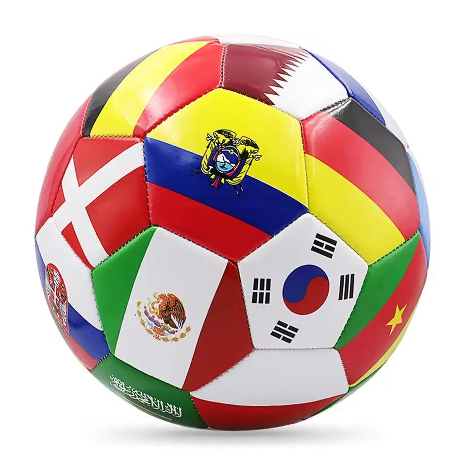 Size 5 Football Durable PVC Training Ball Flag Design Outdoor Match Play On All Playing Surfaces