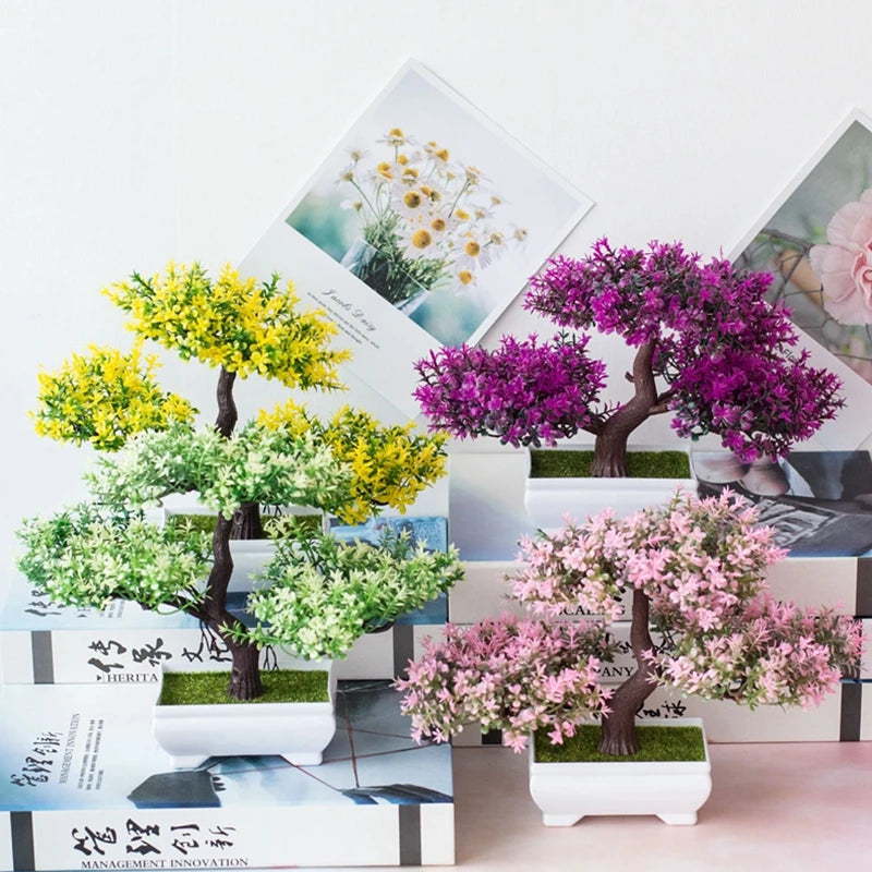 Artificial Bonsai Plant – Small Potted Faux Tree for Home, Table, Garden, Office & Hotel Décor