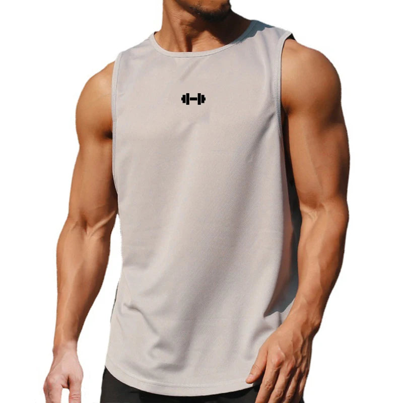 Men’s Sleeveless Gym Tank Top Quick Dry Workout Shirt Bodybuilding Fitness Basketball Training Vest