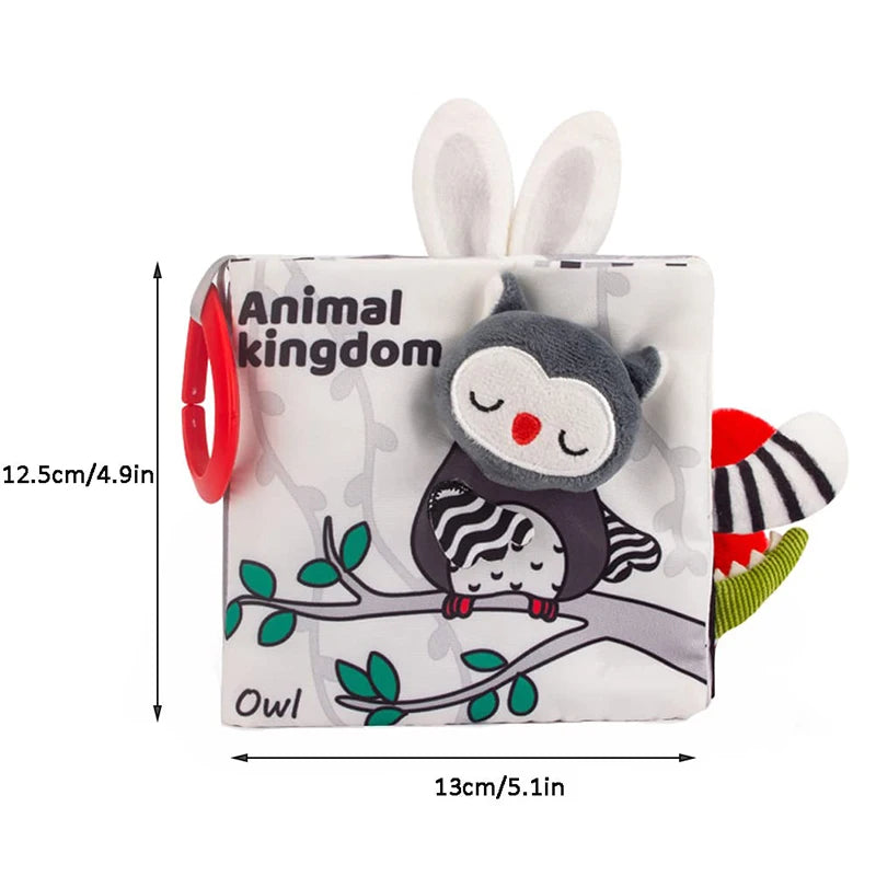 QWZ Soft Baby Cloth Books 3D Touch Feel High Contrast Sensory Stroller Toy for Newborns & Infants