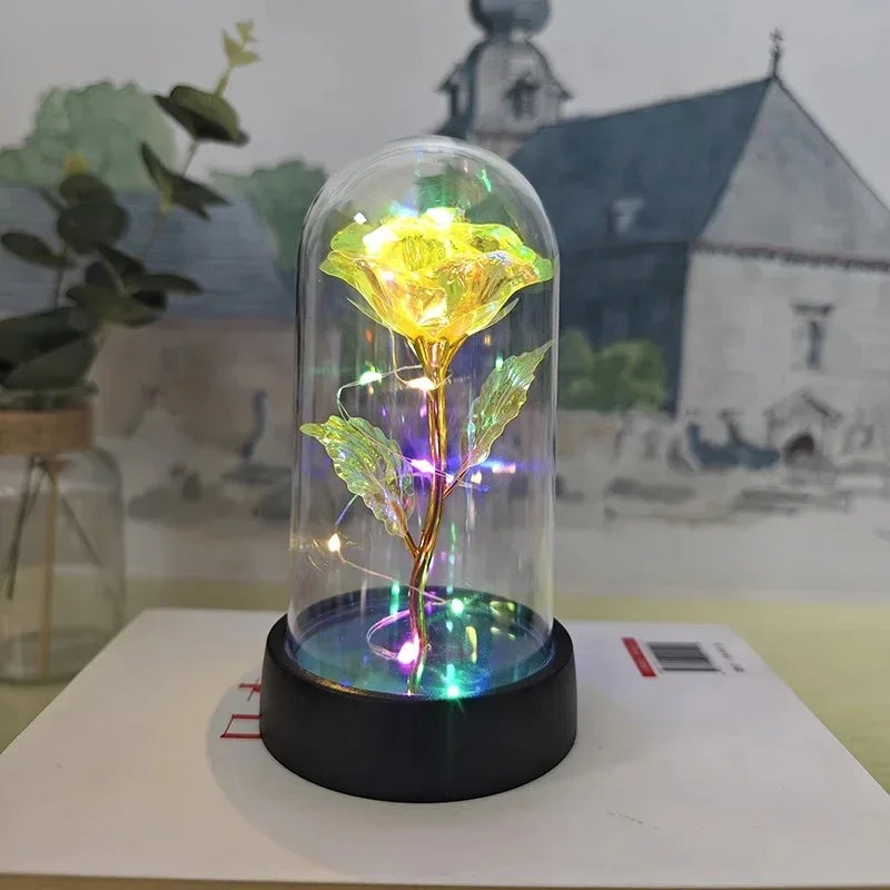 ETERNAL BLOOM Artificial Rose LED Light for Valentine’s Day, Weddings, Home Decor & Romantic Gifts