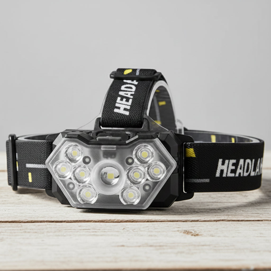 9 LED USB Rechargeable Motion Sensor Headlamp Waterproof Camping Fishing Hiking Work Light Bright